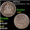 Image 1 : 1852-p Seated Liberty Half Dime 1/2 10c Grades vg+