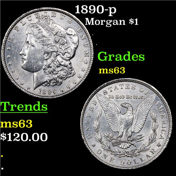 1890-p Morgan Dollar $1 Grades Select Unc