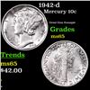 Image 1 : 1942-d Mercury Dime 10c Grades GEM Unc