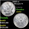 Image 1 : 1885-o Morgan Dollar $1 Grades Choice+ Unc
