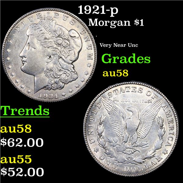 1921-p Morgan Dollar $1 Grades Choice AU/BU Slider