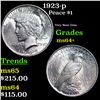Image 1 : 1923-p Peace Dollar $1 Grades Choice+ Unc