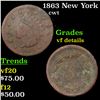 1863 New York Civil War Token 1c Grades vf details