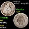 Image 1 : 1876-cc Seated Liberty Dime 10c Grades vg+