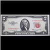 Image 2 : 1953B $2 Red Seal United States Note Grades Select CU