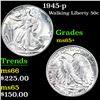 Image 1 : 1945-p Walking Liberty Half Dollar 50c Grades GEM+ Unc