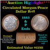 ***Auction Highlight*** Shotgun 1883 & 'P' Ends Mixed Morgan/Peace Silver dollar roll, 20 coin Carso