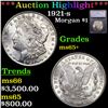 ***Auction Highlight*** 1921-s Morgan Dollar $1 Graded ms65+ BY SEGS (fc)