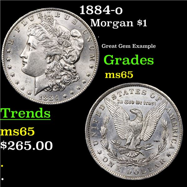 1884-o Morgan Dollar $1 Grades GEM Unc