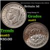 1941 Great Britain 3 Pence Threepence Silver KM-848 Grades Select Unc