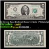 1976 $2 Green Seal Federal Reserve Note (Philadelphia, PA) Grades Select CU