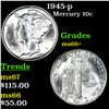 Image 1 : 1945-p Mercury Dime 10c Grades GEM++ Unc