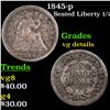 Image 1 : 1845-p Seated Liberty Half Dime 1/2 10c Grades vg details