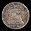 Image 2 : 1845-p Seated Liberty Half Dime 1/2 10c Grades vg details
