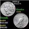 Image 1 : 1925-p Peace Dollar $1 Grades Choice Unc