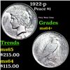 Image 1 : 1922-p Peace Dollar $1 Grades Choice+ Unc