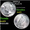 Image 1 : 1923-p Peace Dollar $1 Grades GEM Unc