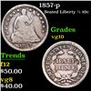 Image 1 : 1857-p Seated Liberty Half Dime 1/2 10c Grades vg+