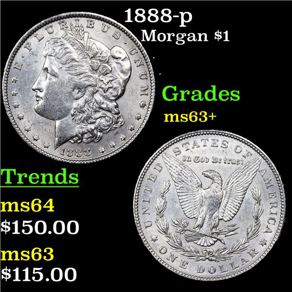 1888-p Morgan Dollar $1 Grades Select+ Unc