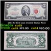Image 1 : 1963 $2 Red seal United States Note Grades Gem CU