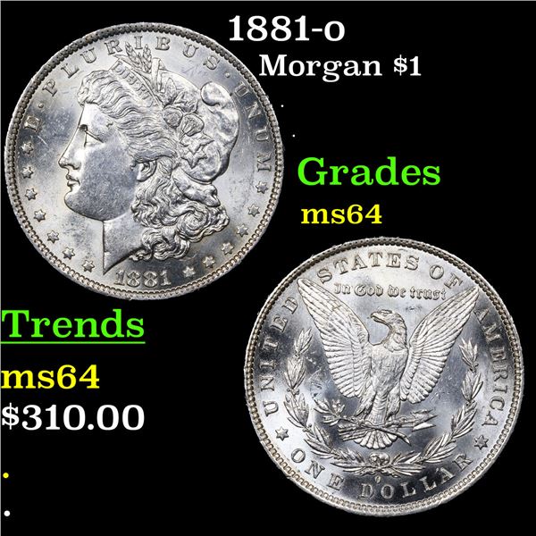 1881-o Morgan Dollar $1 Grades Choice Unc
