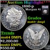 Image 1 : ***Auction Highlight*** 1890-p Morgan Dollar $1 Graded ms63+ dmpl BY SEGS (fc)