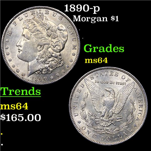 1890-p Morgan Dollar $1 Grades Choice Unc