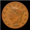 Image 2 : 1828 Lg Narrow Date Coronet Head Large Cent 1c Grades f+