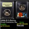 Image 1 : Proof 1986-S Liberty Modern Commem Half Dollar 50c Graded GEM++ Proof Deep Cameo By USCG