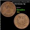 1874A Germany 2 Pfennig KM-2 Grades f+