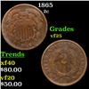 Image 1 : 1865 Two Cent Piece 2c Grades vf+