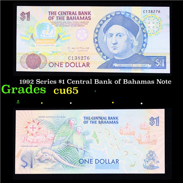1992 Series $1 Central Bank of Bahamas Note Grades Gem CU