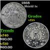 Image 1 : 1868 Shield Nickel 5c Grades vf+