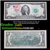 Image 1 : 1976 $2 Federal Reserve Note 1st Day of Issue, with Stamp (Philadelphia, PA) Grades Gem CU