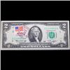 Image 2 : 1976 $2 Federal Reserve Note 1st Day of Issue, with Stamp (Philadelphia, PA) Grades Gem CU