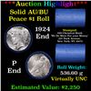 ***Auction Highlight*** AU/BU Slider Chemical Bank Shotgun Peace $1 Roll 1924 & P Ends Virtually UNC