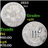 Image 1 : 1853 Three Cent Silver 3cs Grades vg+