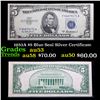 1953A $5 Blue Seal Silver Certificate Grades Select AU