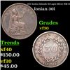 1851 Ionian Islands 30 Lepta Silver KM-35 Grades vf++