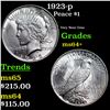 Image 1 : 1923-p Peace Dollar $1 Grades Choice+ Unc