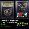 Image 1 : Proof 1989-S Congress Modern Commem Half Dollar 50c Graded GEM++ Proof Deep Cameo By USCG