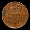 Image 2 : 1864 Large Motto Two Cent Piece 2c Grades vf+