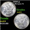 Image 1 : 1886-p Morgan Dollar $1 Grades Choice Unc