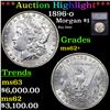 ***Auction Highlight*** 1896-o Morgan Dollar $1 Graded ms62+ BY SEGS (fc)