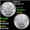 Image 1 : 1889-p Morgan Dollar $1 Grades Choice+ Unc