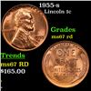1955-s Lincoln Cent 1c Grades GEM++ Unc RD