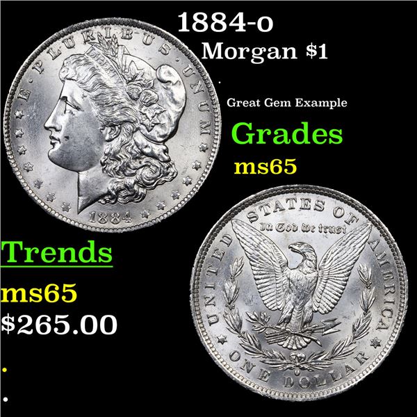 1884-o Morgan Dollar $1 Grades GEM Unc