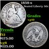 Image 1 : 1858-s Seated Half Dollar 50c Grades vg+