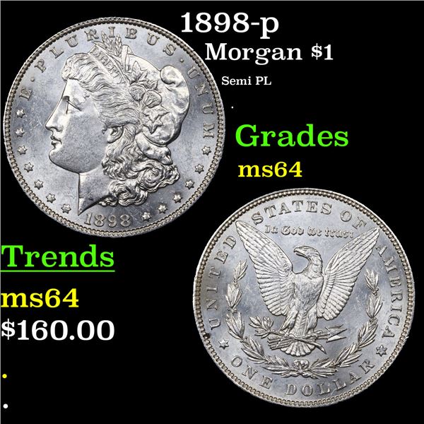 1898-p Morgan Dollar $1 Grades Choice Unc