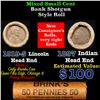 Image 1 : Mixed small cents 1c orig shotgun roll, 1919-S Wheat Cent, 1897 Indian Cent other end, Brinks Wrappe